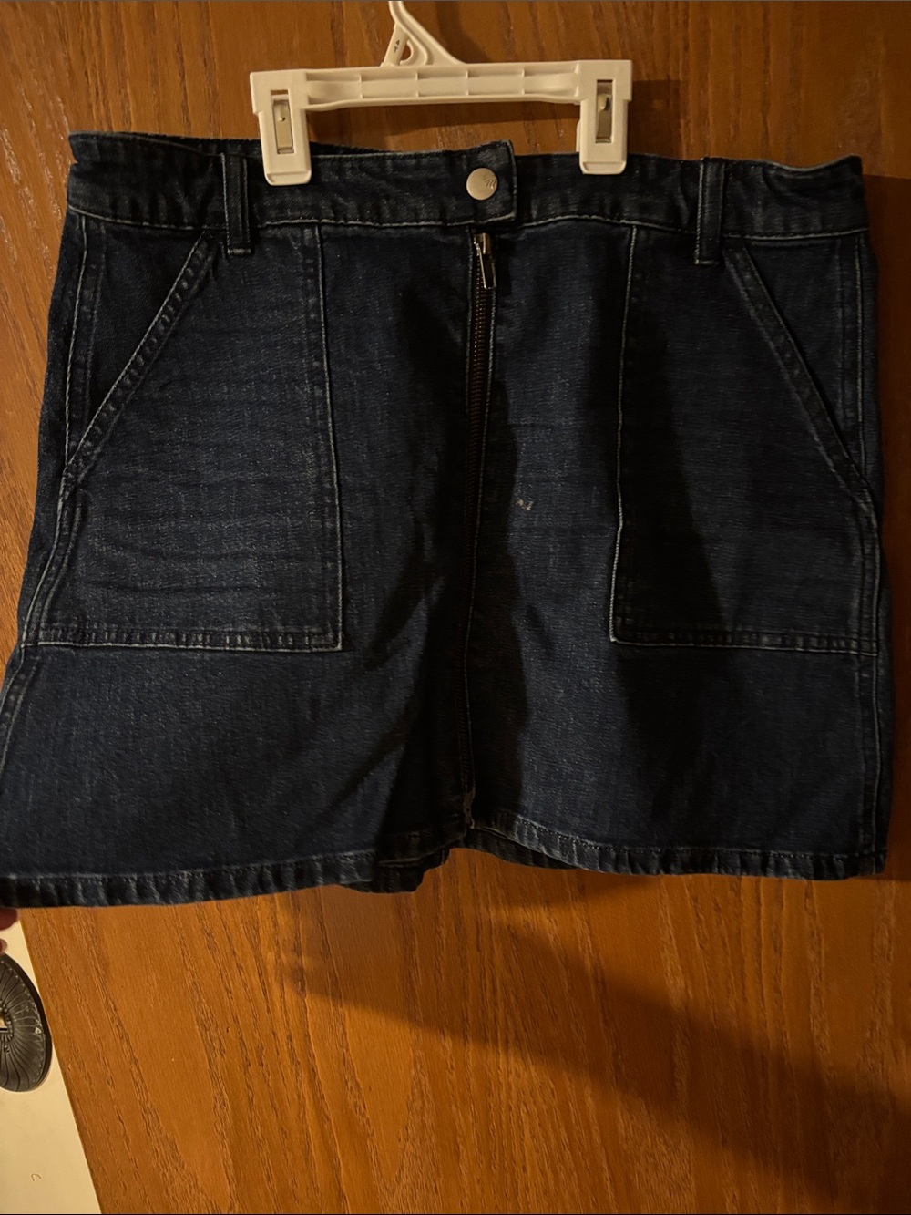 Madewell Dark Blue Denim Utility Skort with Front Pockets